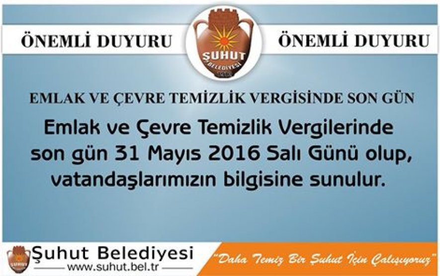 Çevre Temizlik ve Emlak Vergisi 