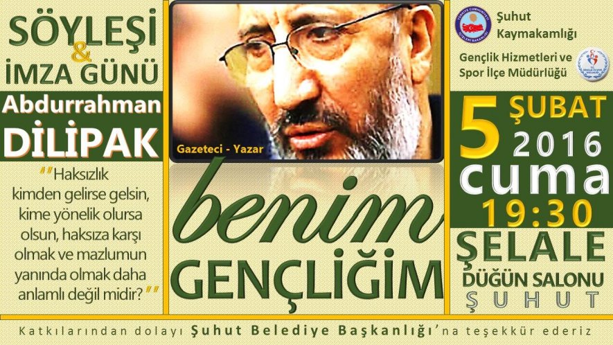 Abdurrahman Dilipak Şuhut'a Geliyor