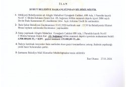 İHALE İLANI 