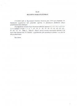 PARSELASYON PLANLARININ ASKIYA ALINMASI 17.10.2023