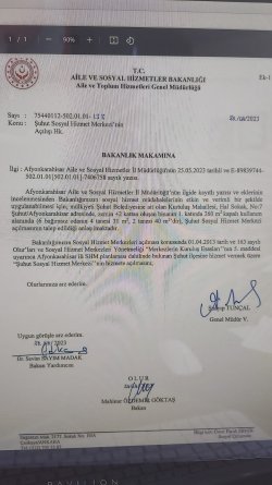 Müjdeler Olsun Şuhut Sosyal Hizmet Merkezimizin Onayı Alındı.