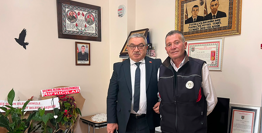 BAŞKAN ÖZAŞKIN’DAN ŞEHİT BABASI ALİ IMIŞ’A GEÇMİŞ OLSUN ZİYARETİ